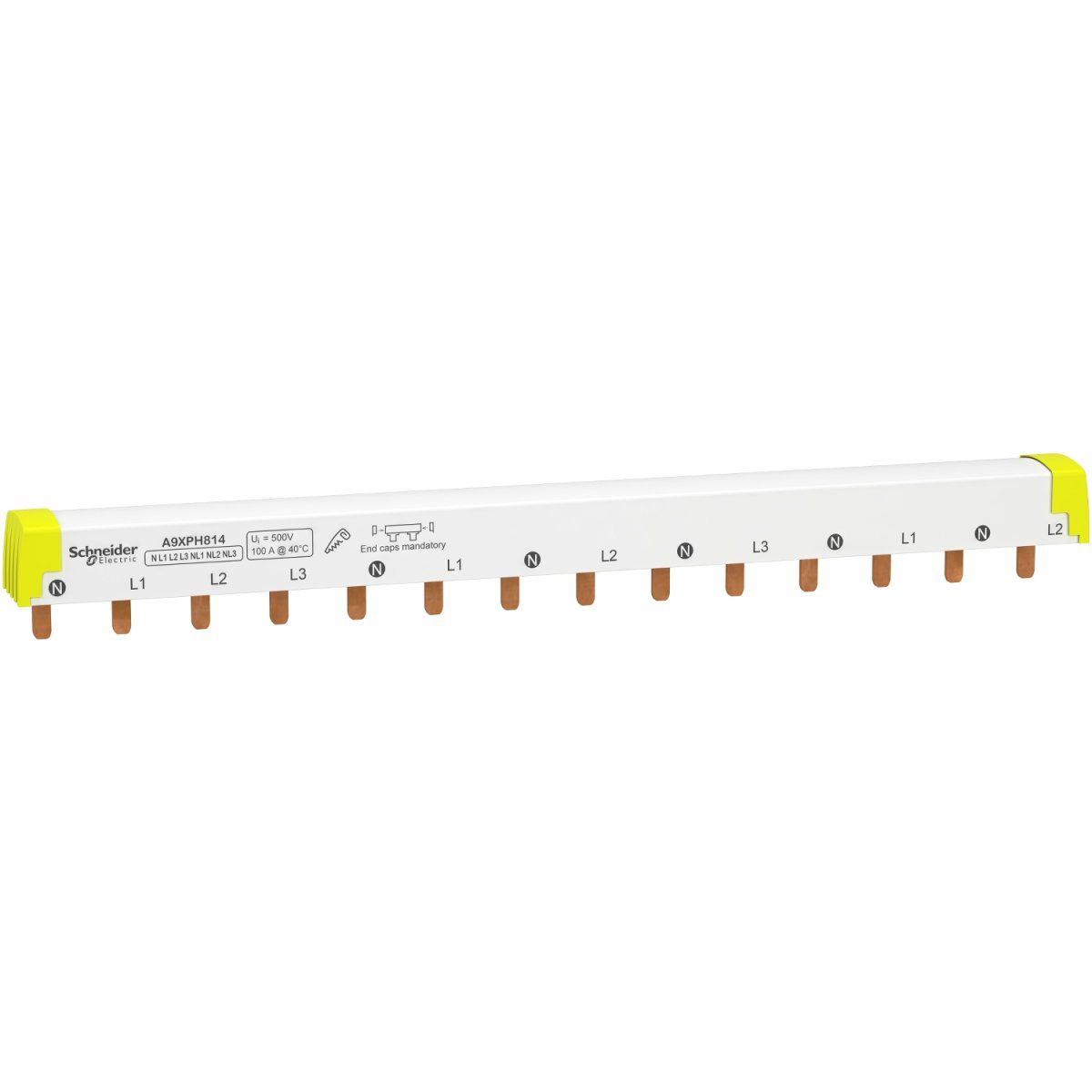 Гребінчаста шина schneider electric acti9 нижня 3l+n 14 модулів (a9xph814)